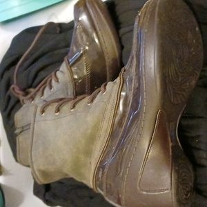 JAMBU Khaki Green Duck Ankle Boots